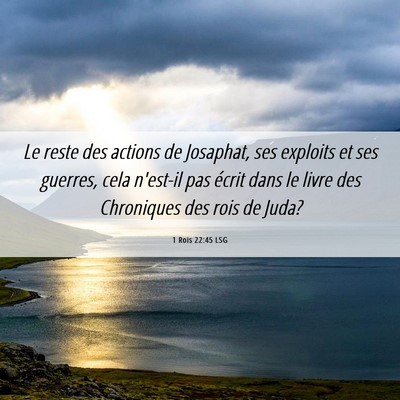Picture 06 - 1 Rois 22:45 LSG - Le reste des actions de Josaphat, ses exploits et - Bible Verse Picture