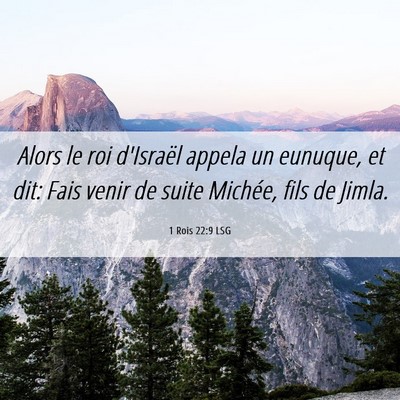 Picture 06 - 1 Rois 22:9 LSG - Alors le roi d'Israël appela un eunuque, et dit: - Bible Verse Picture