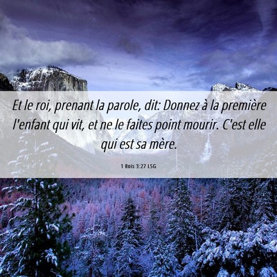 Picture 06 - 1 Rois 3:27 LSG - Et le roi, prenant la parole, dit: Donnez à la - Bible Verse Picture