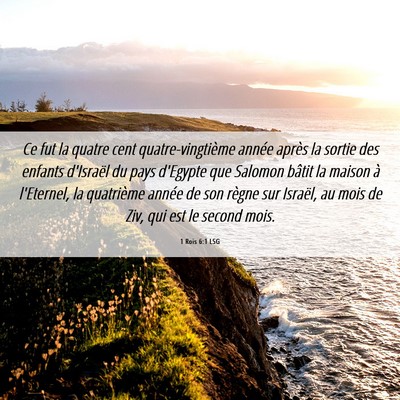 Picture 06 - 1 Rois 6:1 LSG - Ce fut la quatre cent quatre-vingtième année - Bible Verse Picture