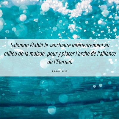 Picture 06 - 1 Rois 6:19 LSG - Salomon établit le sanctuaire intérieurement au - Bible Verse Picture