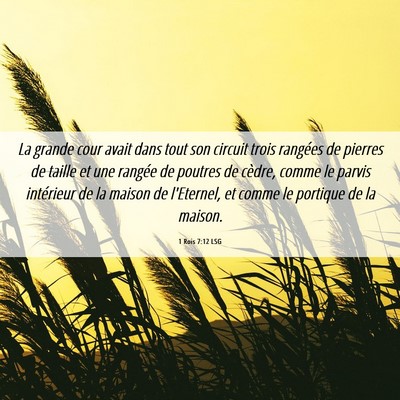 Picture 06 - 1 Rois 7:12 LSG - La grande cour avait dans tout son circuit trois - Bible Verse Picture