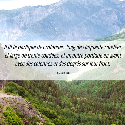 Picture 06 - 1 Rois 7:6 LSG - Il fit le portique des colonnes, long de - Bible Verse Picture