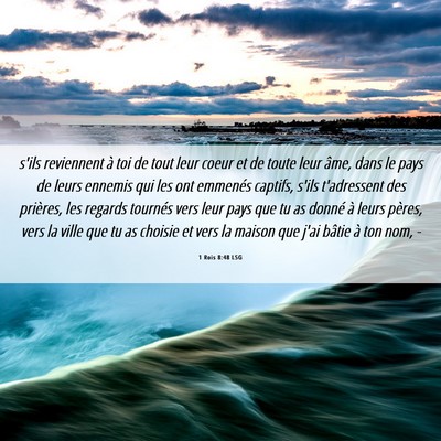 Picture 06 - 1 Rois 8:48 LSG - s'ils reviennent à toi de tout leur coeur et de - Bible Verse Picture
