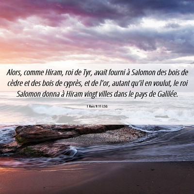 Picture 06 - 1 Rois 9:11 LSG - Alors, comme Hiram, roi de Tyr, avait fourni à - Bible Verse Picture