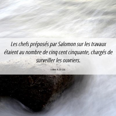 Picture 06 - 1 Rois 9:23 LSG - Les chefs préposés par Salomon sur les travaux - Bible Verse Picture