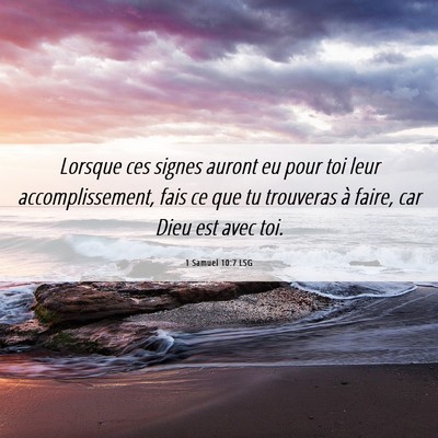Picture 06 - 1 Samuel 10:7 LSG - Lorsque ces signes auront eu pour toi leur - Bible Verse Picture
