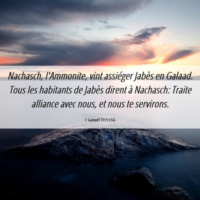 Picture 06 - 1 Samuel 11:1 LSG - Nachasch, l'Ammonite, vint assiéger Jabès en - Bible Verse Picture