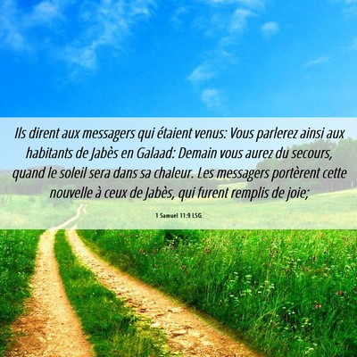 Picture 06 - 1 Samuel 11:9 LSG - Ils dirent aux messagers qui étaient venus: Vous - Bible Verse Picture