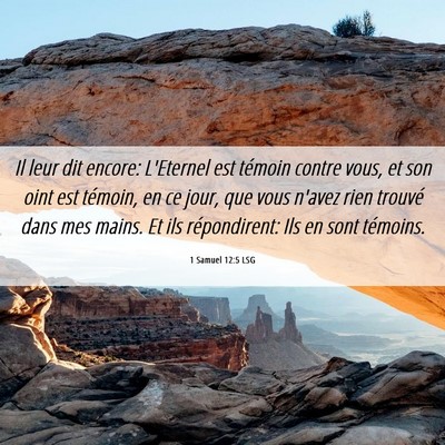 Picture 06 - 1 Samuel 12:5 LSG - Il leur dit encore: L'Eternel est témoin contre - Bible Verse Picture