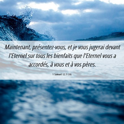 Picture 06 - 1 Samuel 12:7 LSG - Maintenant, présentez-vous, et je vous jugerai - Bible Verse Picture