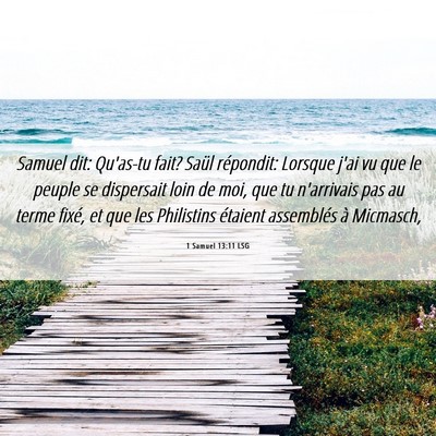 Picture 06 - 1 Samuel 13:11 LSG - Samuel dit: Qu'as-tu fait? Saül répondit: - Bible Verse Picture