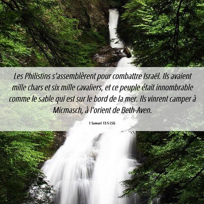 Picture 06 - 1 Samuel 13:5 LSG - Les Philistins s'assemblèrent pour combattre - Bible Verse Picture