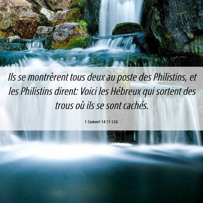 Picture 06 - 1 Samuel 14:11 LSG - Ils se montrèrent tous deux au poste des - Bible Verse Picture
