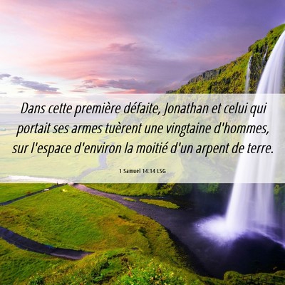 Picture 06 - 1 Samuel 14:14 LSG - Dans cette première défaite, Jonathan et celui - Bible Verse Picture