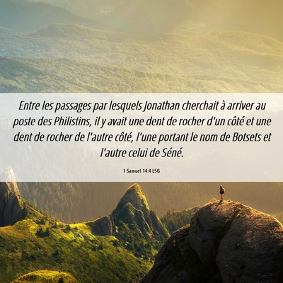Picture 06 - 1 Samuel 14:4 LSG - Entre les passages par lesquels Jonathan - Bible Verse Picture