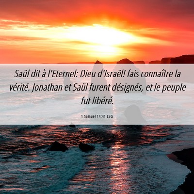 Picture 06 - 1 Samuel 14:41 LSG - Saül dit à l'Eternel: Dieu d'Israël! fais - Bible Verse Picture