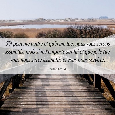 Picture 06 - 1 Samuel 17:9 LSG - S'il peut me battre et qu'il me tue, nous vous - Bible Verse Picture