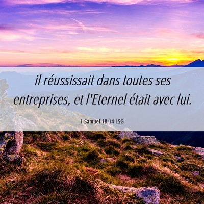 Picture 06 - 1 Samuel 18:14 LSG - il réussissait dans toutes ses entreprises, et - Bible Verse Picture
