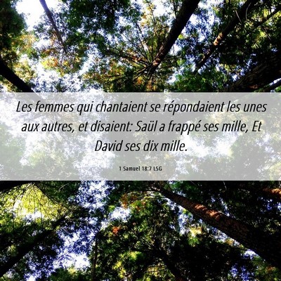 Picture 06 - 1 Samuel 18:7 LSG - Les femmes qui chantaient se répondaient les - Bible Verse Picture