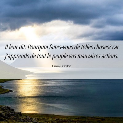 Picture 06 - 1 Samuel 2:23 LSG - Il leur dit: Pourquoi faites-vous de telles - Bible Verse Picture