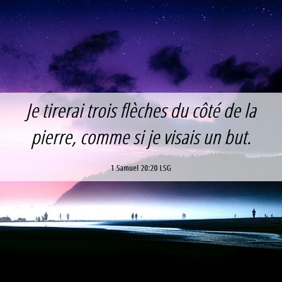 Picture 06 - 1 Samuel 20:20 LSG - Je tirerai trois flèches du côté de la pierre, - Bible Verse Picture
