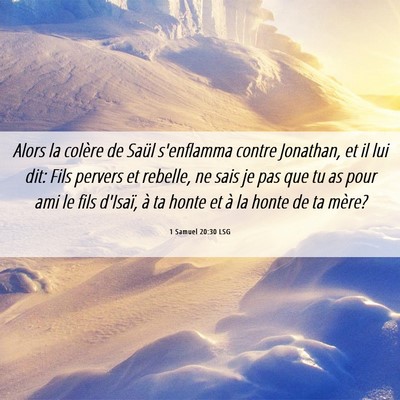 Picture 06 - 1 Samuel 20:30 LSG - Alors la colère de Saül s'enflamma contre - Bible Verse Picture