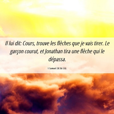 Picture 06 - 1 Samuel 20:36 LSG - Il lui dit: Cours, trouve les flèches que je - Bible Verse Picture