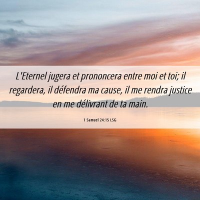 Picture 06 - 1 Samuel 24:15 LSG - L'Eternel jugera et prononcera entre moi et toi; - Bible Verse Picture