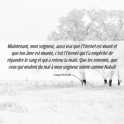 Picture 06 - 1 Samuel 25:26 LSG - Maintenant, mon seigneur, aussi vrai que - Bible Verse Picture