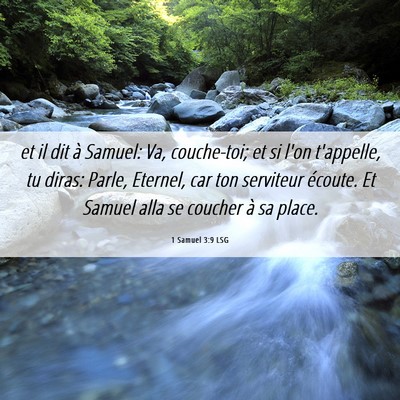 Picture 06 - 1 Samuel 3:9 LSG - et il dit à Samuel: Va, couche-toi; et si l'on - Bible Verse Picture