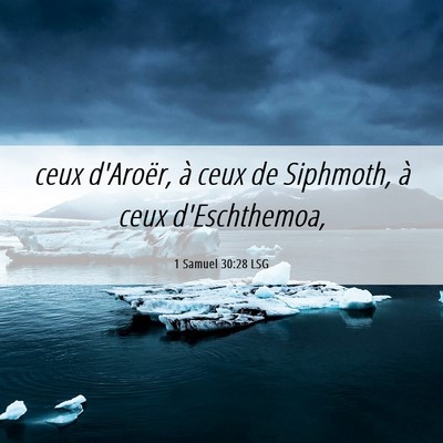 Picture 06 - 1 Samuel 30:28 LSG - ceux d'Aroër, à ceux de Siphmoth, à ceux - Bible Verse Picture