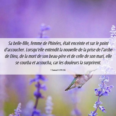 Picture 06 - 1 Samuel 4:19 LSG - Sa belle-fille, femme de Phinées, était - Bible Verse Picture