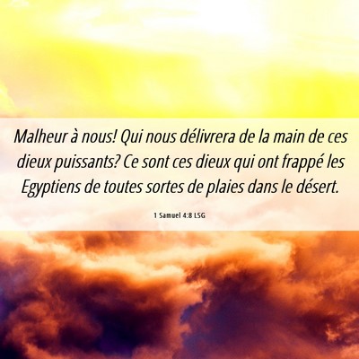 Picture 06 - 1 Samuel 4:8 LSG - Malheur à nous! Qui nous délivrera de la main - Bible Verse Picture