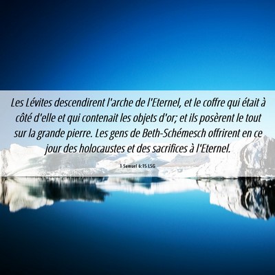 Picture 06 - 1 Samuel 6:15 LSG - Les Lévites descendirent l'arche de l'Eternel, - Bible Verse Picture