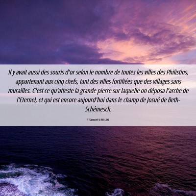Picture 06 - 1 Samuel 6:18 LSG - Il y avait aussi des souris d'or selon le nombre - Bible Verse Picture