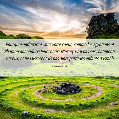 Picture 06 - 1 Samuel 6:6 LSG - Pourquoi endurciriez-vous votre coeur, comme les - Bible Verse Picture