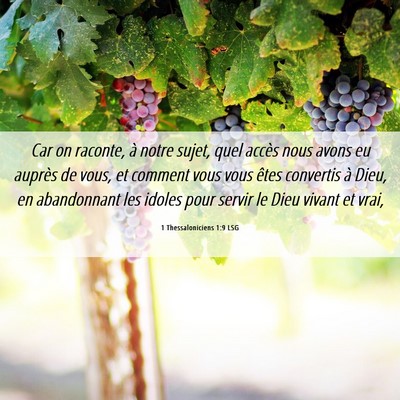 Picture 06 - 1 Thessaloniciens 1:9 LSG - Car on raconte, à notre sujet, quel accès nous - Bible Verse Picture