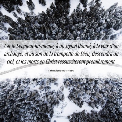Picture 06 - 1 Thessaloniciens 4:16 LSG - Car le Seigneur lui-même, à un signal donné, - Bible Verse Picture