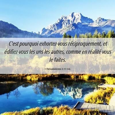 Picture 06 - 1 Thessaloniciens 5:11 LSG - C'est pourquoi exhortez-vous réciproquement, et - Bible Verse Picture