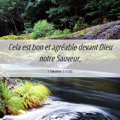 Picture 06 - 1 Timothée 2:3 LSG - Cela est bon et agréable devant Dieu notre - Bible Verse Picture
