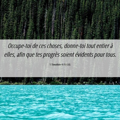 Picture 06 - 1 Timothée 4:15 LSG - Occupe-toi de ces choses, donne-toi tout entier - Bible Verse Picture