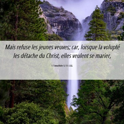 Picture 06 - 1 Timothée 5:11 LSG - Mais refuse les jeunes veuves; car, lorsque la - Bible Verse Picture