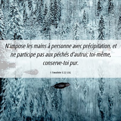 Picture 06 - 1 Timothée 5:22 LSG - N'impose les mains à personne avec - Bible Verse Picture