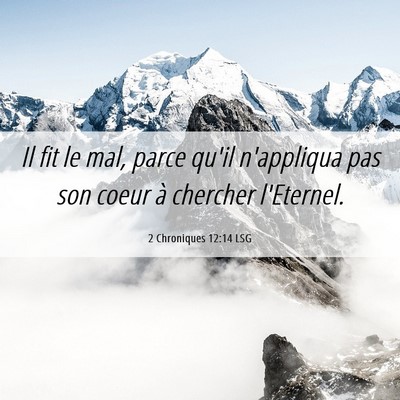 Picture 06 - 2 Chroniques 12:14 LSG - Il fit le mal, parce qu'il n'appliqua pas son - Bible Verse Picture