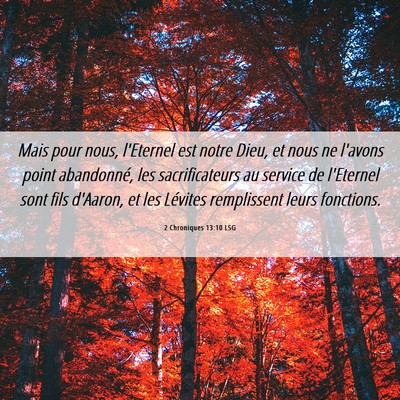 Picture 06 - 2 Chroniques 13:10 LSG - Mais pour nous, l'Eternel est notre Dieu, et nous - Bible Verse Picture