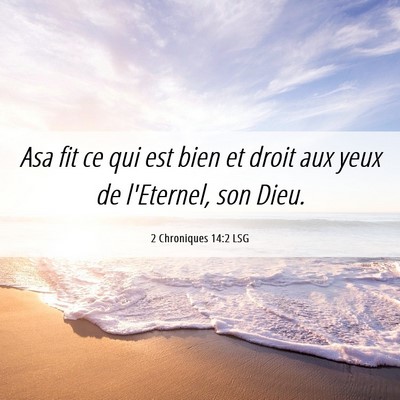 Picture 06 - 2 Chroniques 14:2 LSG - Asa fit ce qui est bien et droit aux yeux de - Bible Verse Picture