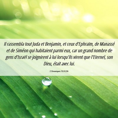 Picture 06 - 2 Chroniques 15:9 LSG - Il rassembla tout Juda et Benjamin, et ceux - Bible Verse Picture