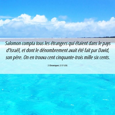 Picture 06 - 2 Chroniques 2:17 LSG - Salomon compta tous les étrangers qui étaient - Bible Verse Picture