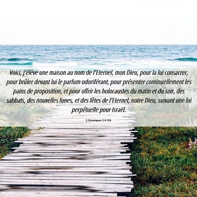 Picture 06 - 2 Chroniques 2:4 LSG - Voici, j'élève une maison au nom de l'Eternel, - Bible Verse Picture
